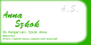 anna szkok business card